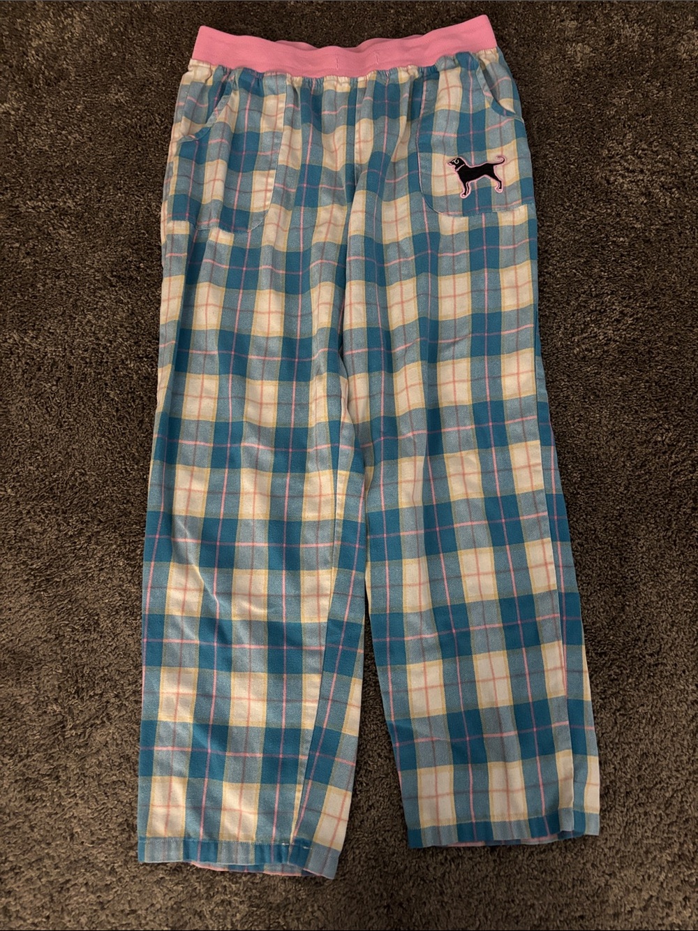 The Black Dog Women’s plaid pants blue, yellow, and pink! Size Small